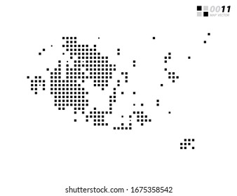 Vector abstract pixel black of Aland Islands map. Organized in layers for easy editing.