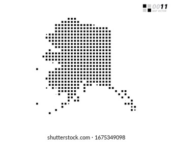 Vector abstract pixel black of Alaska map. Organized in layers for easy editing.