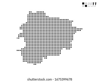 Vector abstract pixel black of Andorra map. Organized in layers for easy editing.