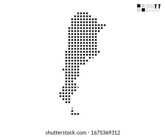 Vector abstract pixel black of Argentina map. Organized in layers for easy editing.
