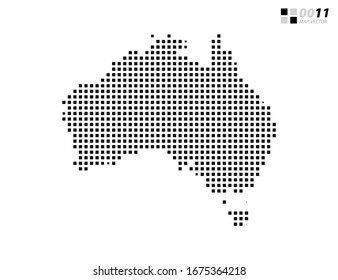 Vector abstract pixel black of Australia map. Organized in layers for easy editing.