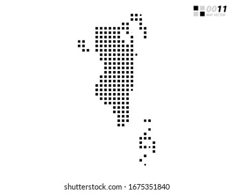 Vector abstract pixel black of Bahrain map. Organized in layers for easy editing.