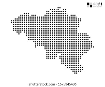 Vector abstract pixel black of Belgium map. Organized in layers for easy editing.