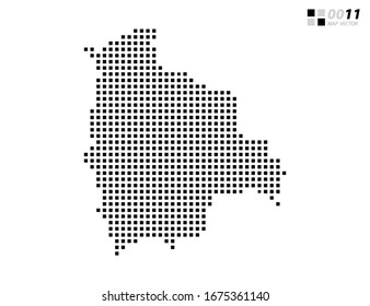 Vector abstract pixel black of Bolivia map. Organized in layers for easy editing.