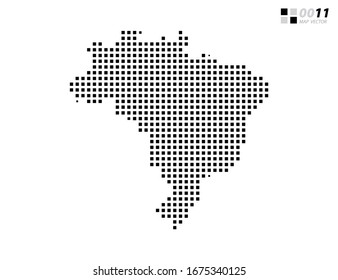 Vector abstract pixel black of Brazil map. Organized in layers for easy editing.