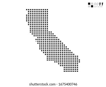 Vector abstract pixel black of California map. Organized in layers for easy editing.