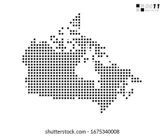 Vector abstract pixel black of Canada map. Organized in layers for easy editing.
