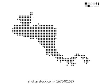 Vector abstract pixel black of Central America map. Organized in layers for easy editing.