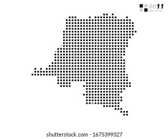 Vector abstract pixel black of Congo map. Organized in layers for easy editing.