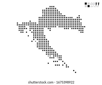 Vector abstract pixel black of Croatia map. Organized in layers for easy editing.