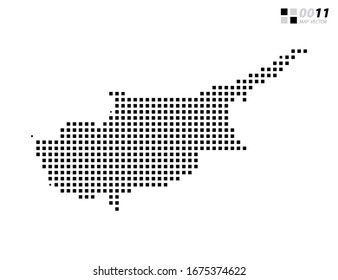 Vector abstract pixel black of Cyprus map. Organized in layers for easy editing.