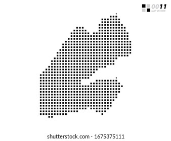 Vector abstract pixel black of Djibouti map. Organized in layers for easy editing.