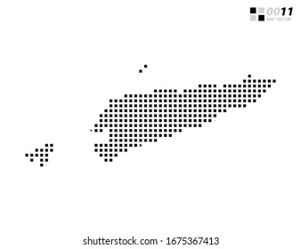 Vector abstract pixel black of East Timor map. Organized in layers for easy editing.