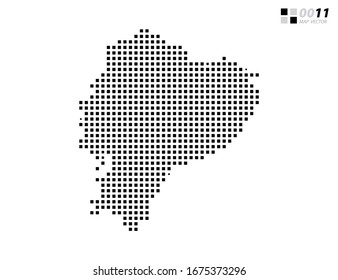 Vector abstract pixel black of Ecuador map. Organized in layers for easy editing.