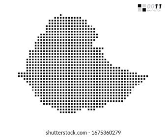 Vector abstract pixel black of Ethiopia map. Organized in layers for easy editing.