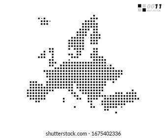 Vector abstract pixel black of Europe map. Organized in layers for easy editing.