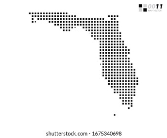 Vector abstract pixel black of Florida map. Organized in layers for easy editing.