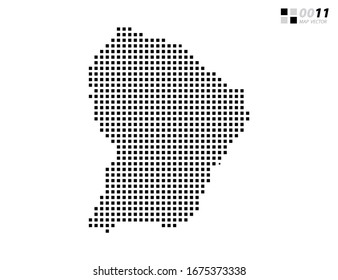 Vector abstract pixel black of French Guiana map. Organized in layers for easy editing.