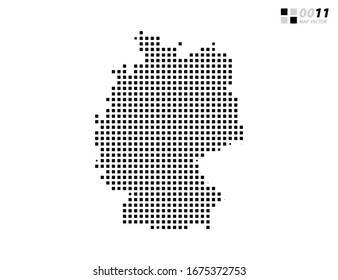 Vector abstract pixel black of Germany map. Organized in layers for easy editing.