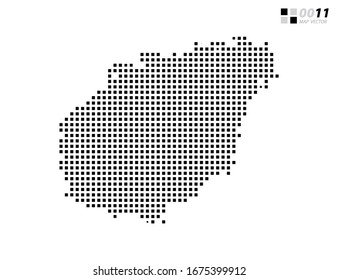 Vector abstract pixel black of Hainan map. Organized in layers for easy editing.