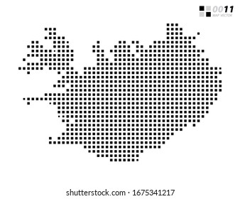 Vector abstract pixel black of Iceland map. Organized in layers for easy editing.
