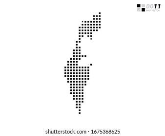 Vector abstract pixel black of Israel map. Organized in layers for easy editing.