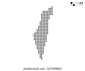 Negro de píxel abstracto vectorial del mapa de Israel. Organizado en capas para una edición sencilla.
