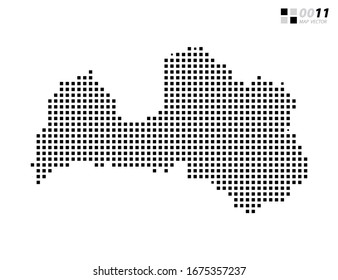 Vector abstract pixel black of Latvia map. Organized in layers for easy editing.