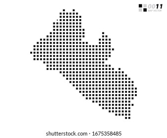 Vector abstract pixel black of Liberia map. Organized in layers for easy editing.