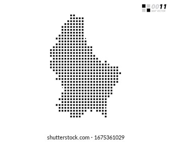 Vector abstract pixel black of Luxembourg map. Organized in layers for easy editing.
