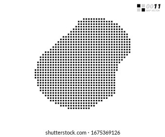 Vector abstract pixel black of Nauru map. Organized in layers for easy editing.