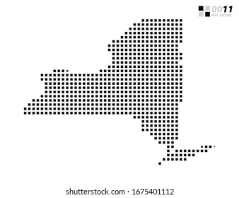 Vector abstract pixel black of New York map. Organized in layers for easy editing.