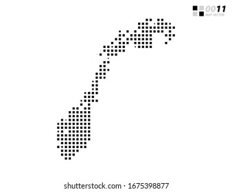 Vector abstract pixel black of Norway map. Organized in layers for easy editing.