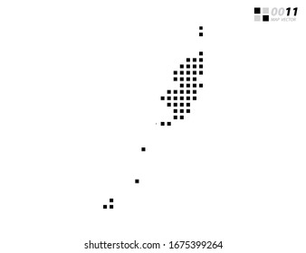Vector abstract pixel black of Palau map. Organized in layers for easy editing.