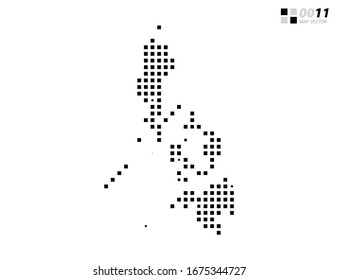 Vector abstract pixel black of Philippines map. Organized in layers for easy editing.
