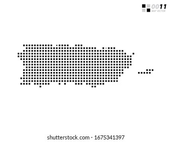 Vector abstract pixel black of Puerto Rico map. Organized in layers for easy editing.