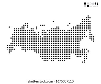 Vector abstract pixel black of Russia map. Organized in layers for easy editing.