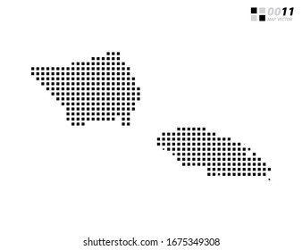 Vector abstract pixel black of Samoa map. Organized in layers for easy editing.
