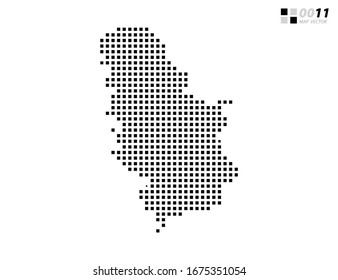 Vector abstract pixel black of Serbia map. Organized in layers for easy editing.