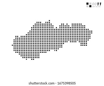 Vector abstract pixel black of Slovakia map. Organized in layers for easy editing.