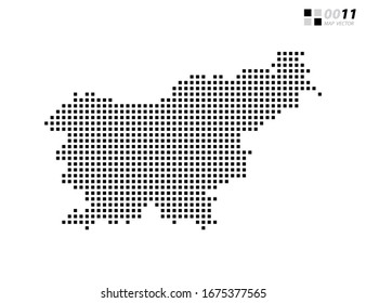 Vector abstract pixel black of Slovenia map. Organized in layers for easy editing.