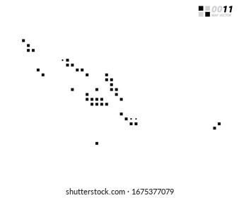 Vector abstract pixel black of Solomon Island map. Organized in layers for easy editing.