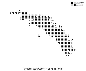 Negro de píxel abstracto vectorial del mapa de Georgia del Sur. Organizado en capas para una edición sencilla.