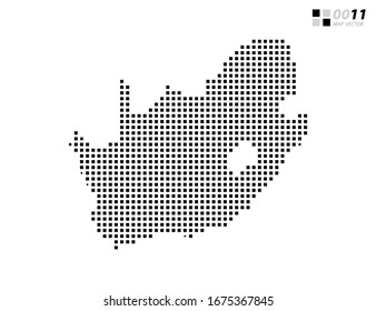 Vector abstract pixel black of South Africa map. Organized in layers for easy editing.