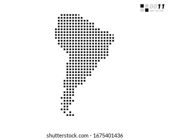 Vector abstract pixel black of South America map. Organized in layers for easy editing.