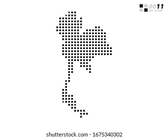 Vector abstract pixel black of Thailand map. Organized in layers for easy editing.