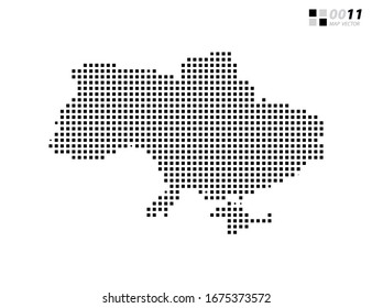 Vektorillustration abstrakte Pixel schwarz von der Ukraine Karte. Organisiert in Schichten für einfache Bearbeitung.