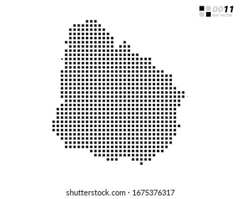 Vector abstract pixel black of Uruguay map. Organized in layers for easy editing.