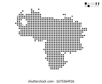 Vector abstract pixel black of Venezuela map. Organized in layers for easy editing.