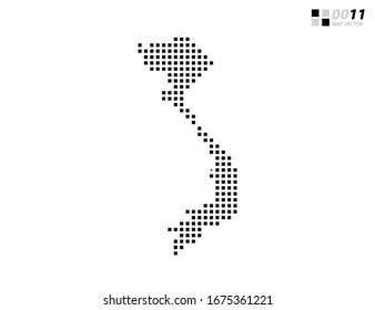 Vector abstract pixel black of Vietnam map. Organized in layers for easy editing.